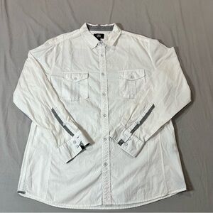 Rock & Republic Shirt Mens XL White Long Sleeve Button Up Flap Front  Pockets